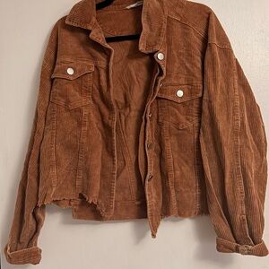 Altar'd State Brown Corduroy Jean Jacket